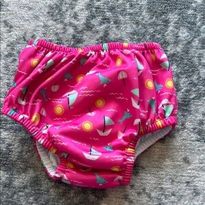 Pink Swim Diaper with Nautical Print